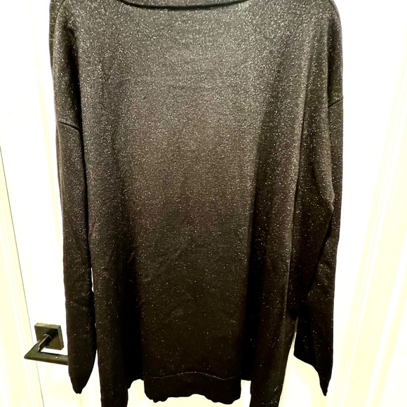 NWOT. black shimmery mock turtleneck seaters. - Picture 3 of 5